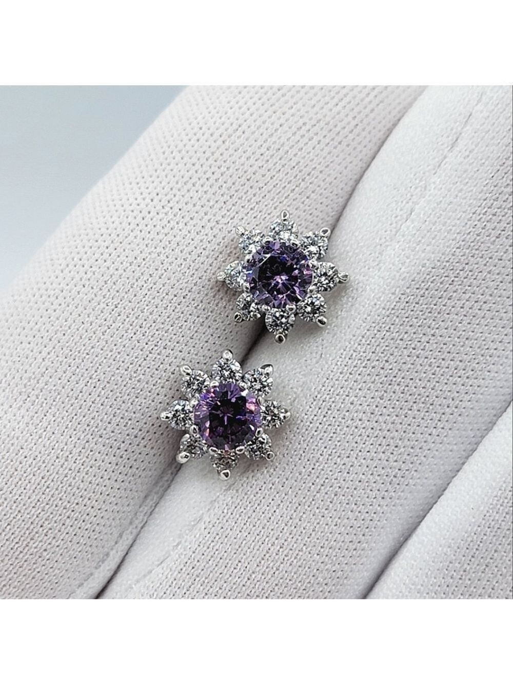 Silver Amethyst Earrings #2284